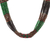 Multi-strand beaded necklace, 'Harmony in Green' - Multi-Strand Beaded Necklace in Green Red and Black thumbail