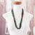 Multi-strand beaded necklace, 'Harmony in Green' - Multi-Strand Beaded Necklace in Green Red and Black (image 2b) thumbail