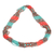 Multi-strand beaded necklace, 'Harmony in Aquamarine' - Multi-Strand Beaded Necklace in Aqua Orange and Bronze thumbail