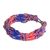 Multi-strand beaded wristband bracelet, 'Balance in Blue' - Multi-Strand Beaded Wristband Bracelet in Blue Red & Purple