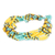 Multi-strand beaded wristband bracelet, 'Balance in Yellow' - Multi-Strand Beaded Wristband Bracelet in Yellow and Aqua (image 2b) thumbail