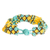 Multi-strand beaded wristband bracelet, 'Balance in Yellow' - Multi-Strand Beaded Wristband Bracelet in Yellow and Aqua (image 2c) thumbail
