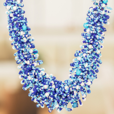 Gemstone pattern beaded choker necklace – Coastal Beads by Rebecca