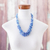 Statement-Halskette mit Perlen - Handgefertigte Perlen-Statement-Halskette in Blau und Weiß
