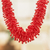 Beaded statement necklace, 'Red Textures' - Red Beaded Statement Necklace Hand-Crafted in Guatemala (image 2) thumbail