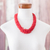 Beaded statement necklace, 'Red Textures' - Red Beaded Statement Necklace Hand-Crafted in Guatemala (image 2c) thumbail