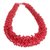 Beaded statement necklace, 'Red Textures' - Red Beaded Statement Necklace Hand-Crafted in Guatemala (image 2d) thumbail