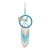 Glass beaded dreamcatcher, 'Refreshing Nature' - Blue and Golden Hummingbird Glass Beaded Dreamcatcher