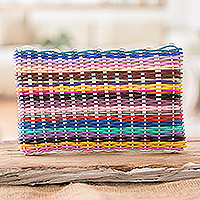 Handwoven cosmetic bag, 'Color Dream'