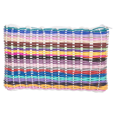 Eco-Friendly Hand-Woven Recycled Vinyl Cord Cosmetic Bag