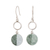 Jade dangle earrings, 'Green Majesty' - Sterling Silver Dangle Earrings with Hoop & Green Jade Disc thumbail