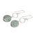 Jade dangle earrings, 'Green Majesty' - Sterling Silver Dangle Earrings with Hoop & Green Jade Disc (image 2c) thumbail