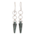 Jade dangle earrings, 'Pretty Pendulum' - Silver and Green Jade Dangle Earrings with Pendulum & Hoops thumbail