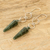 Jade dangle earrings, 'Pretty Pendulum' - Silver and Green Jade Dangle Earrings with Pendulum & Hoops (image 2b) thumbail