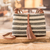 Leather-accented cotton sling bag, 'Beach Walk' - Handcrafted Leather-Accented Striped Onyx Cotton Sling Bag (image 2) thumbail