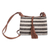 Leather-accented cotton sling bag, 'Beach Walk' - Handcrafted Leather-Accented Striped Onyx Cotton Sling Bag thumbail