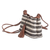 Leather-accented cotton sling bag, 'Beach Walk' - Handcrafted Leather-Accented Striped Onyx Cotton Sling Bag (image 2b) thumbail