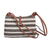 Leather-accented cotton sling bag, 'Beach Walk' - Handcrafted Leather-Accented Striped Onyx Cotton Sling Bag (image 2c) thumbail