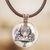Collar con colgante de níquel - Collar con colgante de níquel con temática de astrología maya y signo I'x