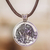 Nickel pendant necklace, 'Aj Emblem' - Mayan Astrology-Themed Nickel Pendant Necklace with Aj Sign