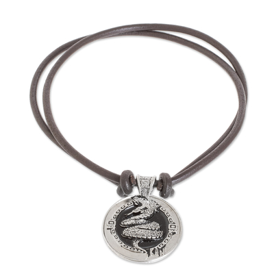 Collar colgante de níquel - Collar con colgante de níquel con temática de astrología maya con signo Kan