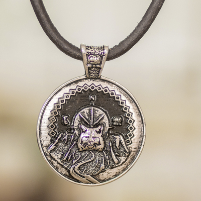 Collar colgante de níquel - Collar con colgante temático de astrología maya con signo E