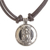 Nickel pendant necklace, 'B’atz’ Emblem' - Mayan Astrology-Themed Pendant Necklace with B’atz’ Sign