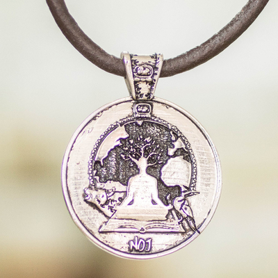 Collar colgante de níquel - Collar con colgante temático de astrología maya con signo No'j
