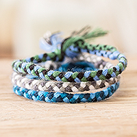 Men's braided friendship bracelets, 'Unity Makes Strength' (set of 3) - 3 Men's Braided Friendship Bracelets from Guatemala