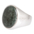 Men's jade domed ring, 'Gallantry and Luck' - Men's Sterling Silver Domed Ring with Black Jade Jewel