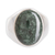 Anillo abombado de jade para hombre - Anillo de hombre en forma de cúpula de plata esterlina con joya de jade negro