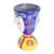 Ceramic flower pot, 'Flourishing Joy' (small) - Painted Floral Blue and Yellow Ceramic Flower Pot (Small) (image 2b) thumbail