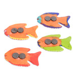 Ceramic magnets, 'Marine Festival' (set of 4) - Set of 4 Fish-Themed Hand-Painted Colorful Ceramic Magnets