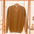 Men's cotton pullover sweater, 'Sporting Elegance in Sepia' - Men's Sepia Cotton Pullover Sweater Knit in Guatemala (image 2) thumbail