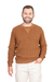Men's cotton pullover sweater, 'Sporting Elegance in Sepia' - Men's Sepia Cotton Pullover Sweater Knit in Guatemala thumbail