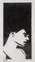 'Deep Profile' - Handmade Woodcut Print Portrait of Woman in Black and White