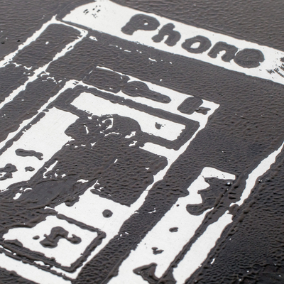 'Payphone' - Grabado en madera expresionista caprichoso hecho a mano