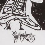 'Conception' - Expressionist Xylograph Print of X-Ray of Man and Fetus