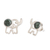 Jade button earrings, 'Serenity Trunks' - Elephant-Themed Green Jade Button Earrings from Guatemala (image 2c) thumbail