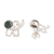 Jade button earrings, 'Serenity Trunks' - Elephant-Themed Green Jade Button Earrings from Guatemala (image 2d) thumbail