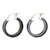 Jade hoop earrings, 'Night Connection' - Modern Black Jade Hoop Earrings with Sterling Silver Clasps thumbail