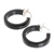 Jade hoop earrings, 'Night Connection' - Modern Black Jade Hoop Earrings with Sterling Silver Clasps (image 2c) thumbail