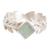 Jade single stone ring, 'Serene Laurels' - Leafy Sterling Silver Single Stone Ring with Green Jade Gem thumbail