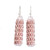 Glass beaded dangle earrings, 'Pink Pillars' - Gleaming Pink Glass Beaded Dangle Earrings from El Salvador