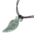 Jade pendant necklace, 'Flying Feather' - Green Jade Feather-Themed Pendant Necklace with Cord (image 2c) thumbail