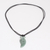 Jade pendant necklace, 'Flying Feather' - Green Jade Feather-Themed Pendant Necklace with Cord (image 2d) thumbail