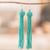 Glass beaded waterfall earrings, 'Aqua Party' - Handcrafted Aqua Glass Beaded Waterfall Earrings with Hooks