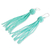 Glasperlen-Wasserfall-Ohrringe, 'Aqua Party' - Handgefertigte Aqua Glas Perlen Wasserfall Ohrringe mit Haken