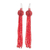 Glass beaded waterfall earrings, 'Crimson Party' - Handmade Crimson Glass Beaded Waterfall Earrings with Hooks thumbail
