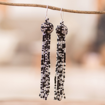 Sterling Silver Tribal Spear Earrings with Paintbrush Jasper Stones |  Silver and Earth Jewelry